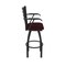 Holland Bar Stool Co Jackie with Arms 30 in. Swivel Bar Stool with Black Wrinkle Finish and Canter Bordeaux Seat 415 - alternate 3